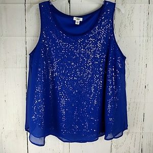 Cato's 22/24 Royal blue sequin tank top
